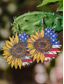 billige Tilbehør-USAs 250-årsjubileum Kvinners amerikanske flagg solsikke tre dråpeøreringer – patriotisk boho-stil lett statement smykker 4. juli minnedag og sommerfestivaler
