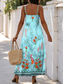 economico Abiti floreali-Per donna Abito maxi Abito a trapezio Abito Sottoveste Vacanza Casual Boho Uscire Vestibilità regolare Floreale Grafico Senza Maniche Scollo a V Spalline sottili Blu Estate Primavera