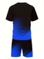 abordables Ensembles de t-shirts imprimés pour hommes-Homme Dégradé 2 pièces Ensembles de tees Hauts d'été Manche Courte Pantalon court Col ras du cou Athleisure Sport &amp; Loisir Occasionnel Quotidien Impression 3D Été Vert Rouge Bleu