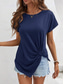 cheap Plain tee-Women&#039;s T Shirt Solid Color Plain Fashion Classic Casual Short Sleeve Crew Neck Regular Tops Daily Weekend Asymmetrical Black White Army Green Navy Blue Summer