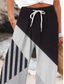 cheap Wide Leg &amp; High Waisted-Women&#039;s Wide Leg Chinos Baggy Pants Vacation Vintage Fashion Full Length High Waist Graphic Geometric Abstract Drawstring Printing Soft Breathable Micro-elastic Vacation Causal Casual Black Grey