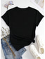 cheap Humor&amp;Quotes tee-Women&#039;s T Shirt Graphic Letter Vintage Stylish Ethnic Short Sleeve V Neck Regular Tops Daily Going out Beach Wear Print Black White Summer Spring