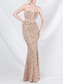 cheap Prom Dresses-Mermaid / Trumpet Prom Dresses Pink Dress Corset Dress Performance Wedding Floor Length Spaghetti Strap with Sequin