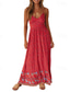 preiswerte Urlaubs Boho Kleid-Damen Midikleid Blumenkleid Unterkleid Druckkleid Klassisch Modern Täglich Urlaub Ausgehen Normale Passform Blume Ärmellos Spaghettiträger Hellgelb Schwarz Rote Sommer