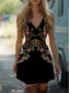 preiswerte Boho Kleider-Damen Minikleid Sommerkleid Urlaub Party Lässig Outdoor Party Cocktailparty Grafik Ärmellos V Ausschnitt Schwarz Grün Schwarzes Gold Schwarz-rot Rosa Sommer Frühling