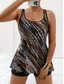 ieftine Tankinis-Costume de baie pentru femei Tankini 2 piese Costume de baie cu pantaloni scurți Fără spate Vacanță Plajă Îmbrăcăminte Grafic Leopard Gât în U Fără mâneci Suituri de baie