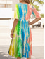 tanie Sukienka tie-dye i gradientowa-Damskie Sukienka midi Sukienka letnia Letnie sukienki Urlop Codzienny Codzienny Święto Regularny Graficzny Wzór tie-dye Rękaw 1/2 Półgolf Niebieski Lato
