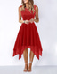 preiswerte abendkleider-Damen Midikleid Abschlussballkleid Partykleid Cocktailkleid Mode Modern Party Abendgesellschaft Date Normale Passform Einfach Ärmellos Rundhalsausschnitt Schwarz Rosa Wein Rote Sommer