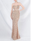 cheap Prom Dresses-Mermaid / Trumpet Prom Dresses Pink Dress Corset Dress Performance Wedding Floor Length Spaghetti Strap with Sequin