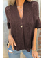 cheap Women&#039;s Plain Tops-Women&#039;s Blouse Plain Basic Modern Casual Half Sleeve V Neck Regular Tops Daily Holiday Going out Buttons Black White Pink Brown Green Summer