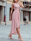 preiswerte Chiffonkleider-Damen Midikleid Partykleid Cocktailkleid Kleid für Hochzeitsgäste Chiffonkleid Mode Modern Party Besonderer Anlass Teegesellschaft Normale Passform Einfach Ärmellos Rundhalsausschnitt Schwarz Rosa