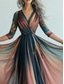 cheap Boho Dress-Women&#039;s Long Dress Maxi Dress Casual Dress Swing Dress Floral Dress Summer Dress Boho Dress Vintage Vacation Daily Holiday Regular Fit Floral Long Sleeve V Neck Blue Summer