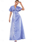 cheap Wedding Guest Dresses-Wedding Dresses A-Line V Neck Short Sleeve Floor Length Satin Bridal Gowns With Beading Solid Color 2025
