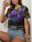 cheap Animals tee-Cheshire Cat By Vincent Hie Women&#039;s T Shirt Graphic Animal Casual Short Sleeve Crew Neck Round Neck Regular Tops Daily Print Fuchsia Summer Spring