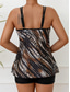 ieftine Tankinis-Costume de baie pentru femei Tankini 2 piese Costume de baie cu pantaloni scurți Fără spate Vacanță Plajă Îmbrăcăminte Grafic Leopard Gât în U Fără mâneci Suituri de baie