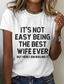 cheap Humor&amp;Quotes tee-Women&#039;s T Shirt Graphic Letter Vintage Stylish Casual Short Sleeve Crew Neck Regular Tops Daily Weekend Print Black White Pink Blue Summer