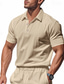 cheap Men&#039;s Classic Polo-Men&#039;s Golf Shirt Golf Polos Shirts Work Casual Lapel Short Sleeve Basic Modern Plain Buttons Summer Regular Fit Black White Navy Blue Khaki Light Grey Army Green Golf Shirt
