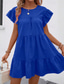 abordables Robe blanche-Femmes Mini Robe Robe Décontractée Robe d'été Élégant Mode Extérieur Fête Date Coupe régulière Uni Manche Courte Col ras du cou Bleu Noir Rose rouge Été Printemps