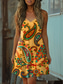 voordelige Boho Jurken-Dames Mini-jurk A lijn jurk Zomerjurk Vakantie Casual Dagelijks Normale pasvorm Grafisch Tribal Mouwloos U-hals Geel blauw Paars Zomer