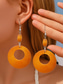 abordables Pendiente de mujer-Pendientes colgantes de madera estilo bohemio para mujer: varias formas geométricas, joyería ligera y llamativa de madera natural, perfecta para looks casuales, vacaciones en la playa y festivales de verano.