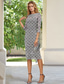 cheap Tea Length-Beaded Lace Mother of the Bride Dress Elegant Simple Sparkle Cowl Neck Funnel Neck Tea Length Chiffon  3/4 Length Sleeve With Sequins