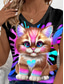 cheap Animals Tank Top-Lil Kitty By Sheena Pike Women&#039;s Camisole Tank Top Graphic Animal Vintage Tropical Stylish Sleeveless V Neck Regular Tops Daily Holiday Black Summer Spring