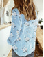 cheap Floral Tops-Women&#039;s Shirt Long Sleeve Button Down Blouse Floral Graphic Daily Stylish Casual Shirt Collar Regular Tops Work Daily Buttons Print Blue Summer Spring Fall Winter