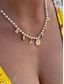 cheap Women's Necklace-Women's Pearl Beaded Necklace with Gold Sea Charms – Nautical Beach Jewelry for Summer Vacation and Resort Wear