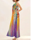 preiswerte Blumenkleider-Damen Maxikleid A Linie Kleid Sommerkleid Urlaub Lässig Boho Täglich Ferien Lässiger Schnitt Blumen Grafik Ärmellos V Ausschnitt Purpur Sommer