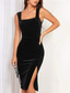 ieftine Rochie simplă-Pentru femei Rochii Midi Rochie casual Rochie de vară Rochie Slip Modă Modern Zilnic Plajă Sfârșit de săptămână Fit regulat Simplu Fără manșon Pătrat Negru Vară