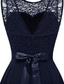 preiswerte abendkleider-Damen Midikleid Abschlussballkleid Partykleid Cocktailkleid Mode Modern Party Abendgesellschaft Date Normale Passform Einfach Ärmellos Rundhalsausschnitt Schwarz Rosa Wein Rote Sommer