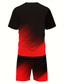 abordables Ensembles de t-shirts imprimés pour hommes-Homme Dégradé 2 pièces Ensembles de tees Hauts d'été Manche Courte Pantalon court Col ras du cou Athleisure Sport &amp; Loisir Occasionnel Quotidien Impression 3D Été Vert Rouge Bleu