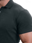 billige Klassisk poloskjorte for menn-Herre Golf skjorte Golf poloskjorter Arbeid Avslappet Knaphul Kortermet Grunnleggende Moderne عادي Lapper Knapper Sommer Normal Svart Burgunder Kongeblå Blå Mørkegrå Militærgrønn Golf skjorte