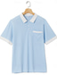 preiswerte Herren Klassisches Polo-Herren Golfshirt Piqué-Poloshirt Lässig Arbeit Revers Gerippter Polokragen Kurzarm Basic Modern Farbblock Patchwork Tasche Frühling &amp; Sommer Normale Passform Leicht Blau Golfshirt