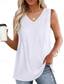 billige Enkel tank topp-Dame Camisole Tank Top Helfarge Tropisk Fritid Ermeløs V-hals Vanlige topper Daglig Hvit Lysegrønn Sommer