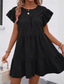 abordables Robe blanche-Femmes Mini Robe Robe Décontractée Robe d'été Élégant Mode Extérieur Fête Date Coupe régulière Uni Manche Courte Col ras du cou Bleu Noir Rose rouge Été Printemps