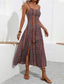cheap Boho Dress-Women&#039;s Midi Dress Casual Dress Summer Dress Slip Dress Boho Dress Elegant Fashion Modern Daily Beach Weekend Regular Fit Striped Sleeveless V Neck Red Green Summer