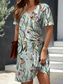 cheap Floral Dress-Women&#039;s Mini Dress Knit Dress Casual Dress T Shirt Dress Tee Dress Sundress Vacation Casual Beach Regular Fit Floral Graphic Short Sleeve V Neck Light Green Summer