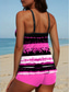 abordables Tankinis-Maillot de bain femme tankini 2 pièces shorts dos nu vacances plage graphique géométrique décolleté en U sans manches