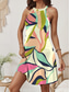 voordelige Bloemenjurken-Dames Mini-jurk Zomerjurk Vakantie Casual Dagelijks Normale pasvorm Grafisch Geometrisch Abstract Mouwloos Halternek Geel Zomer