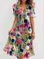 cheap Casual Floral Dresses-Women&#039;s Mini Dress Cocktail Dress Floral Dress Fashion Modern Outdoor Vacation Holiday Regular Fit Flower Short Sleeve V Neck Light Green Red Navy Blue Royal Blue Summer