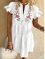 cheap Vacation Dresses-Women&#039;s Mini Dress Casual Dress Floral Dress Summer Dress Fashion Modern Daily Beach Weekend Regular Fit Floral 3/4 Length Sleeve V Neck Black White Yellow Red Summer