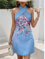 abordables Robes fleuries-Femmes Mini Robe Robe d&#039;Été Robe trapèze Robe dos nu Vacances Occasionnel Sortir Coupe régulière Fleuri Graphique Sans manches Col en V Blanche Vert Claire Rose Claire Rouge Été