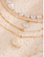 abordables Collar de mujer-Conjunto de collar bohemio de conchas y cuentas en capas para mujer: colgante turquesa estilo playa y dijes dorados para vacaciones de verano y festivales.
