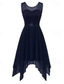 preiswerte abendkleider-Damen Midikleid Abschlussballkleid Partykleid Cocktailkleid Mode Modern Party Abendgesellschaft Date Normale Passform Einfach Ärmellos Rundhalsausschnitt Schwarz Rosa Wein Rote Sommer