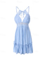 cheap Boho Dress-Women&#039;s Mini Dress Summer Dress Slip Dress Boho Dress Western Dress Fashion Classic Modern Outdoor Vacation Holiday Regular Fit Plain Sleeveless Spaghetti Strap Black White Pink Dark Blue Summer