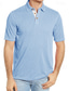 cheap Men&#039;s Classic Polo-Men&#039;s Golf Shirt Golf Polos Shirts Work Casual Lapel Short Sleeve Basic Modern Plain Patchwork Buttons Summer Regular Fit Royal Blue Smoke Light Blue Grey Golf Shirt