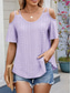 cheap Women&#039;s Plain Tops-Women&#039;s Shirt Blouse Solid Color Stylish Casual Short Sleeve Strap Regular Tops Daily Eyelet Sage Green Black White Pink Sky Blue Summer