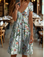 cheap Floral Dress-Women&#039;s Mini Dress Knit Dress Casual Dress T Shirt Dress Tee Dress Sundress Vacation Casual Beach Regular Fit Floral Graphic Short Sleeve V Neck Light Green Summer
