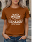 cheap Humor&amp;Quotes tee-Women&#039;s T Shirt Graphic Letter Vintage Stylish Classic Short Sleeve Crew Neck Round Neck Regular Tops Daily Print Black Purple Brown Green Summer Wife Husband